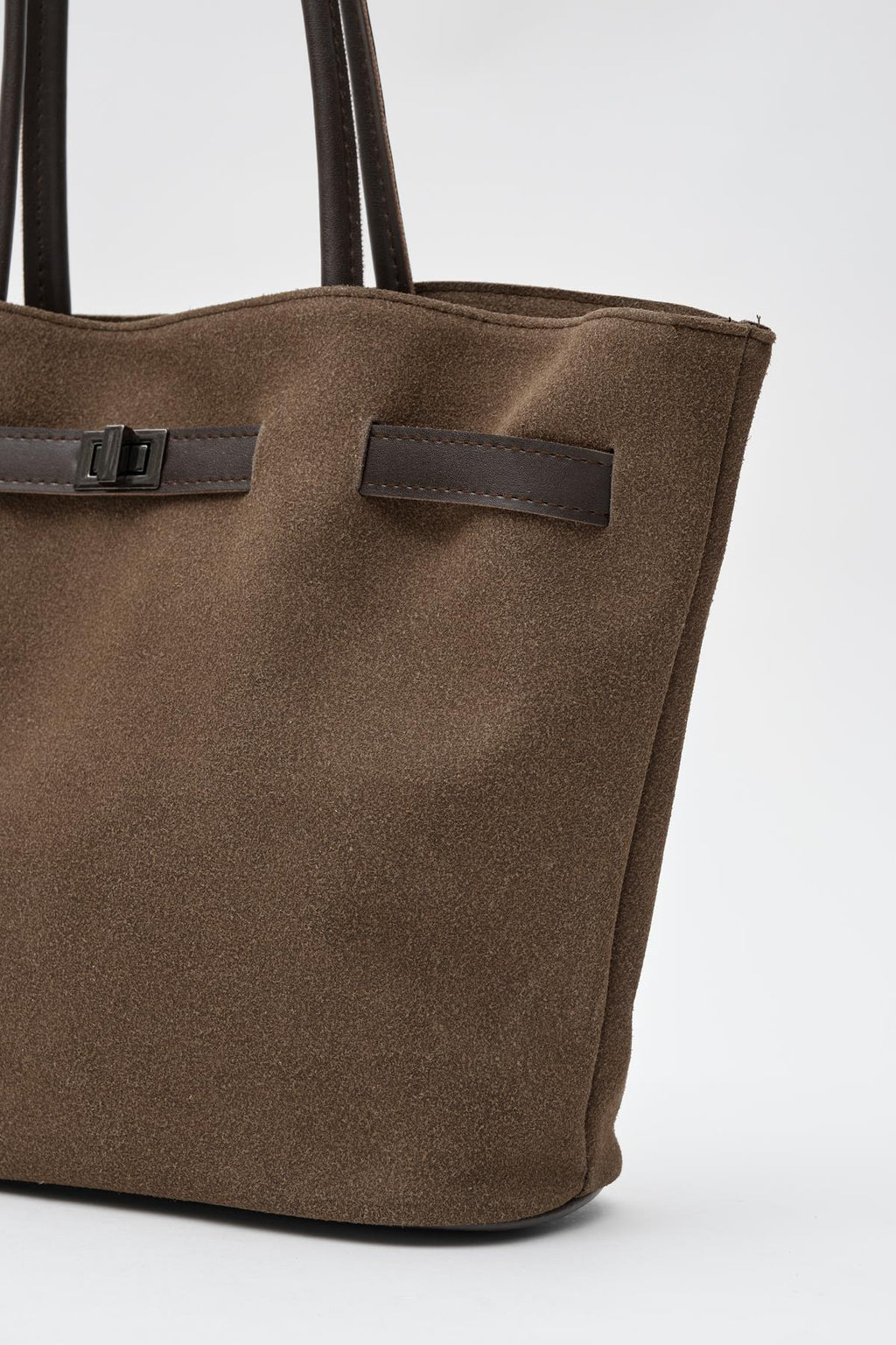 Fiorra Light Brown Suede Shoulder Bag