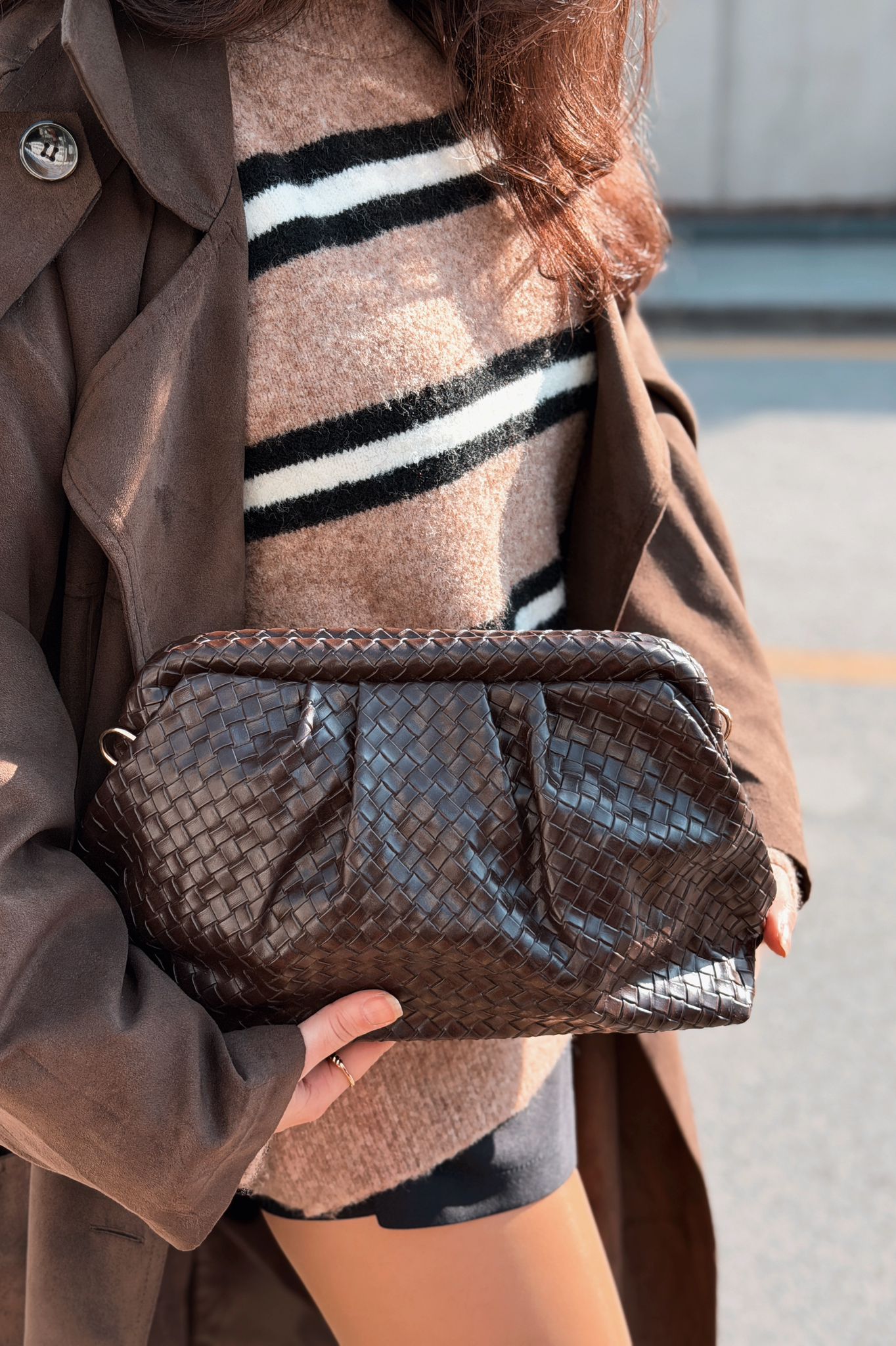 Lurine Light Brown Faux Leather Women's Clutch Bag