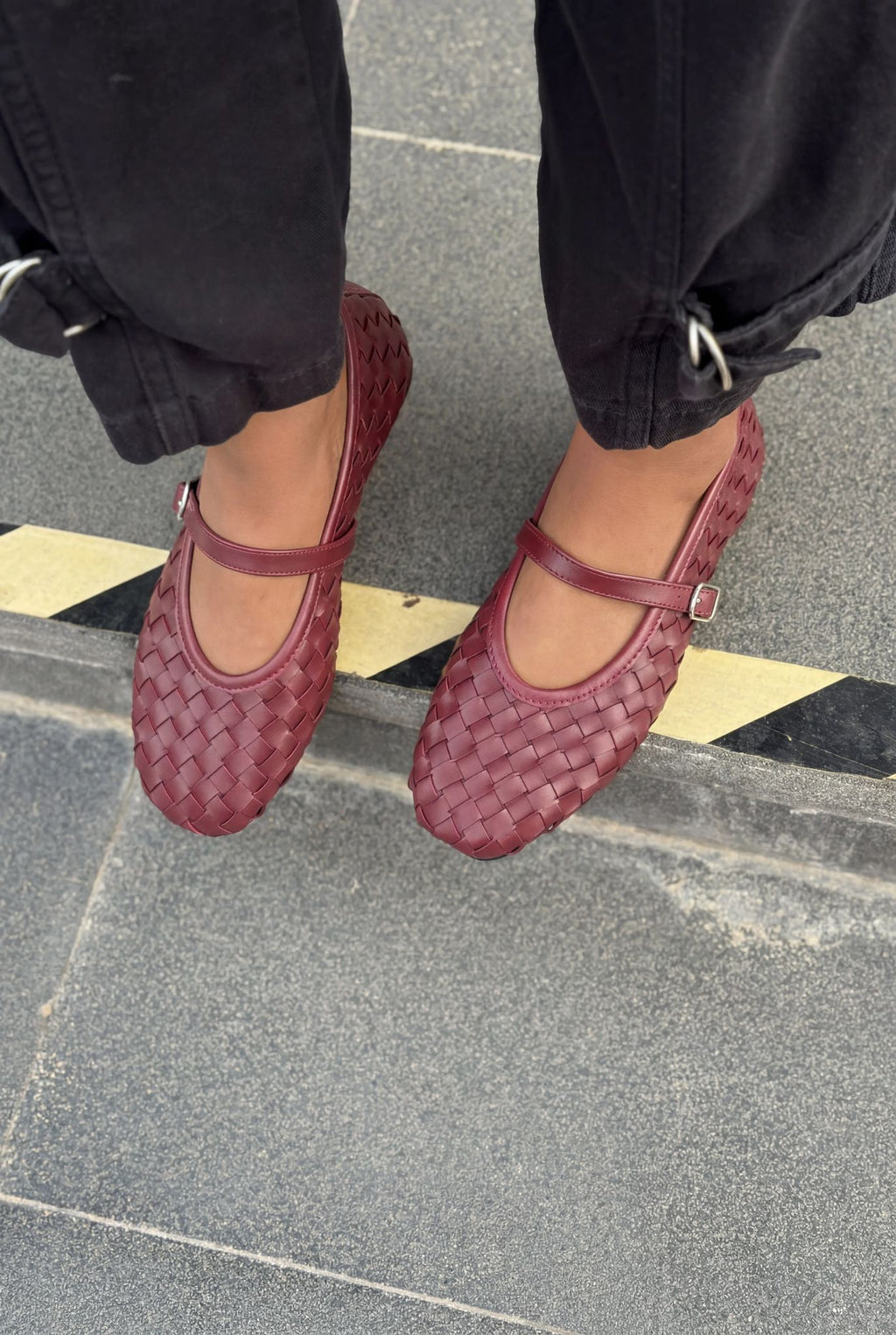 Roselle Burgundy Faux Leather Women's Flats