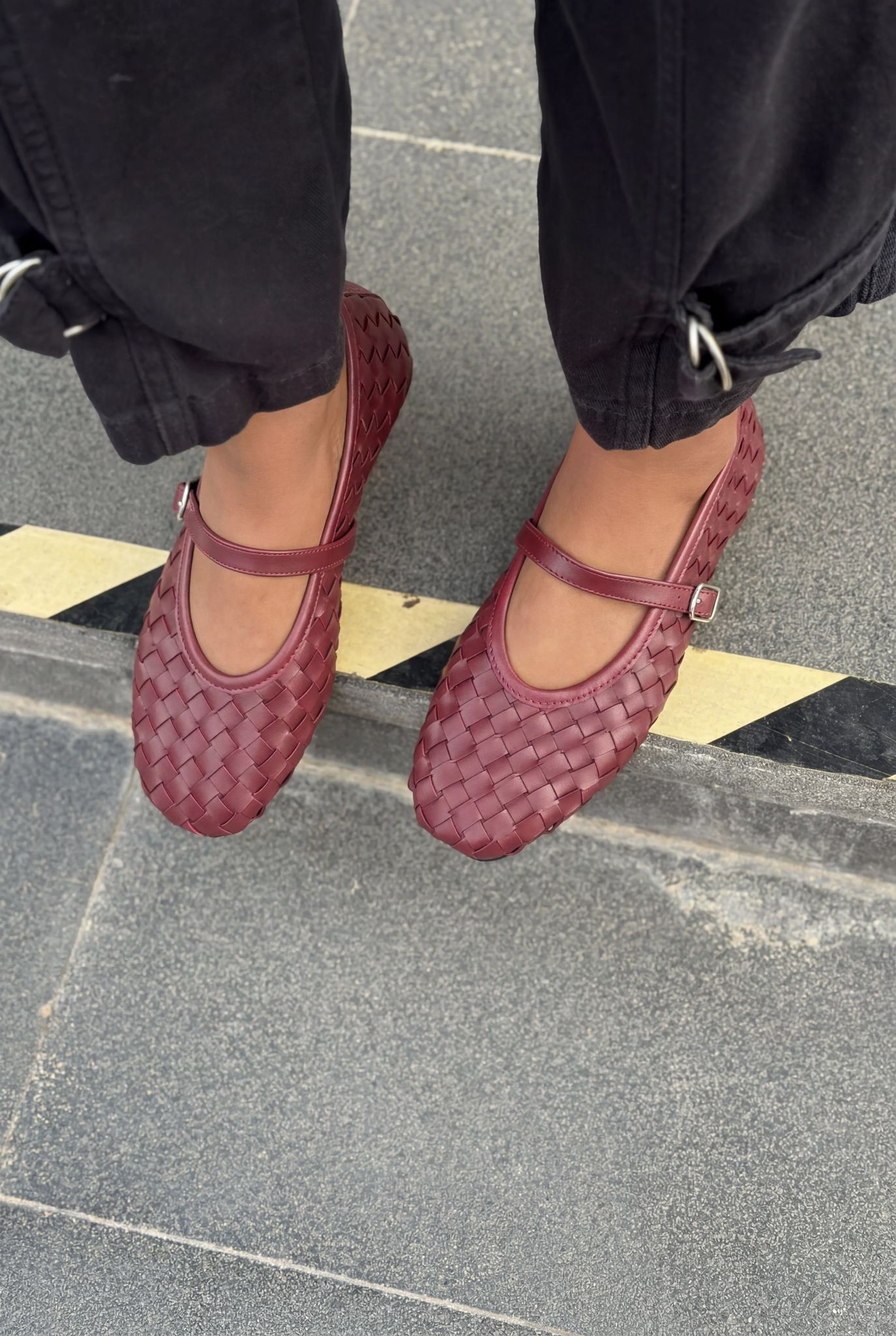 Roselle Burgundy Faux Leather Women's Flats