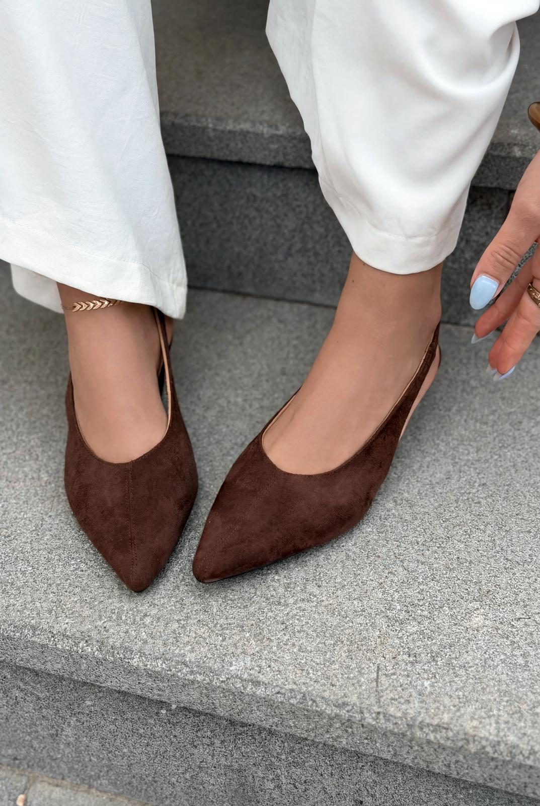 Selor Light Brown Suede Genuine Leather Women's Stilettos