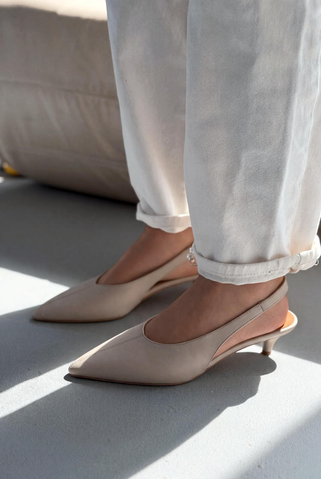 Selor Beige Genuine Leather Faux Leather Women's Stilettos