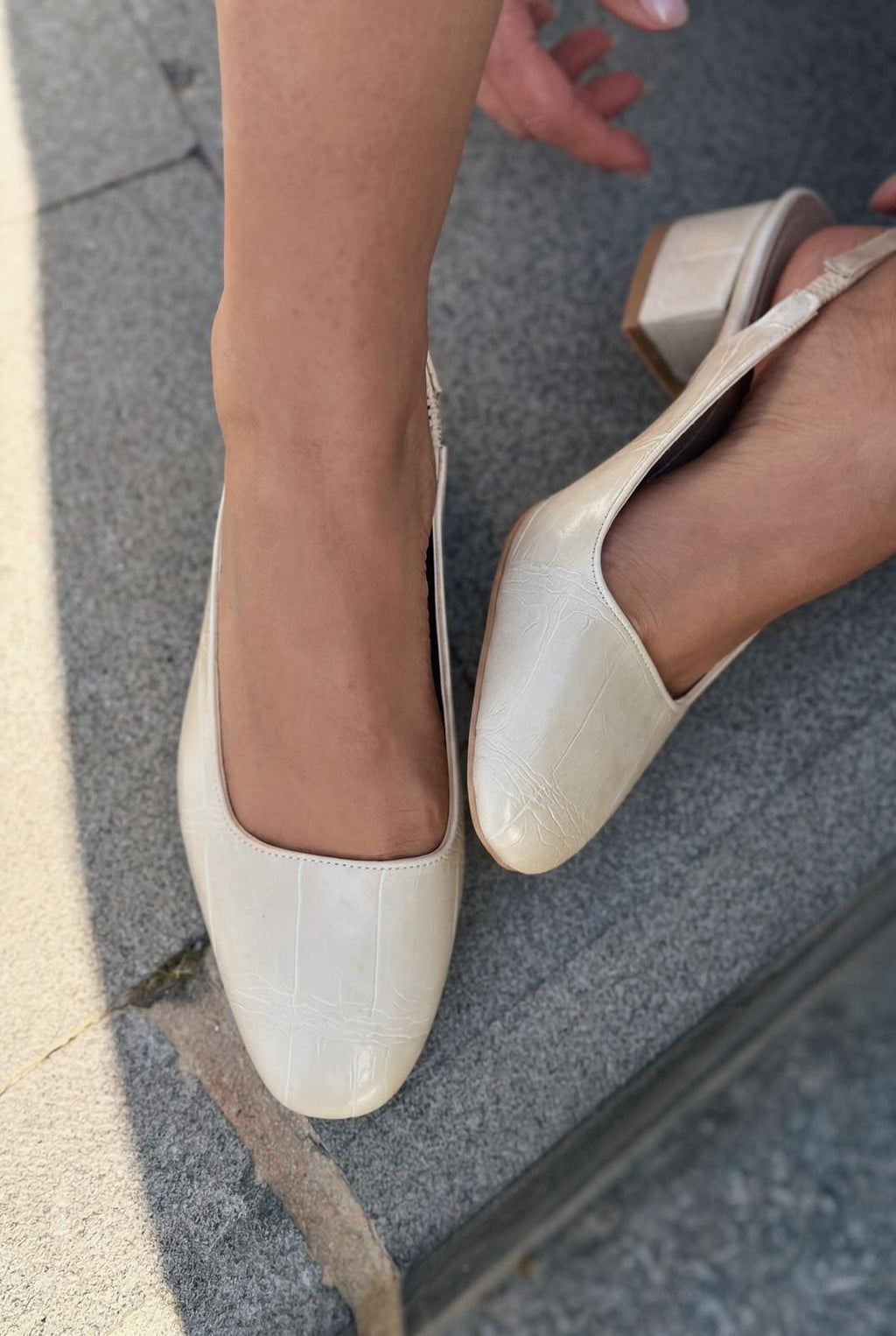 Solen Beige Faux Leather Women's Mary Jane