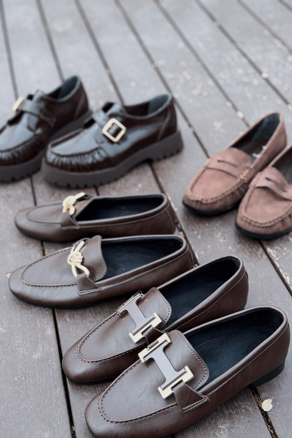 Elara Dark Brown Faux Leather Women's Loafers