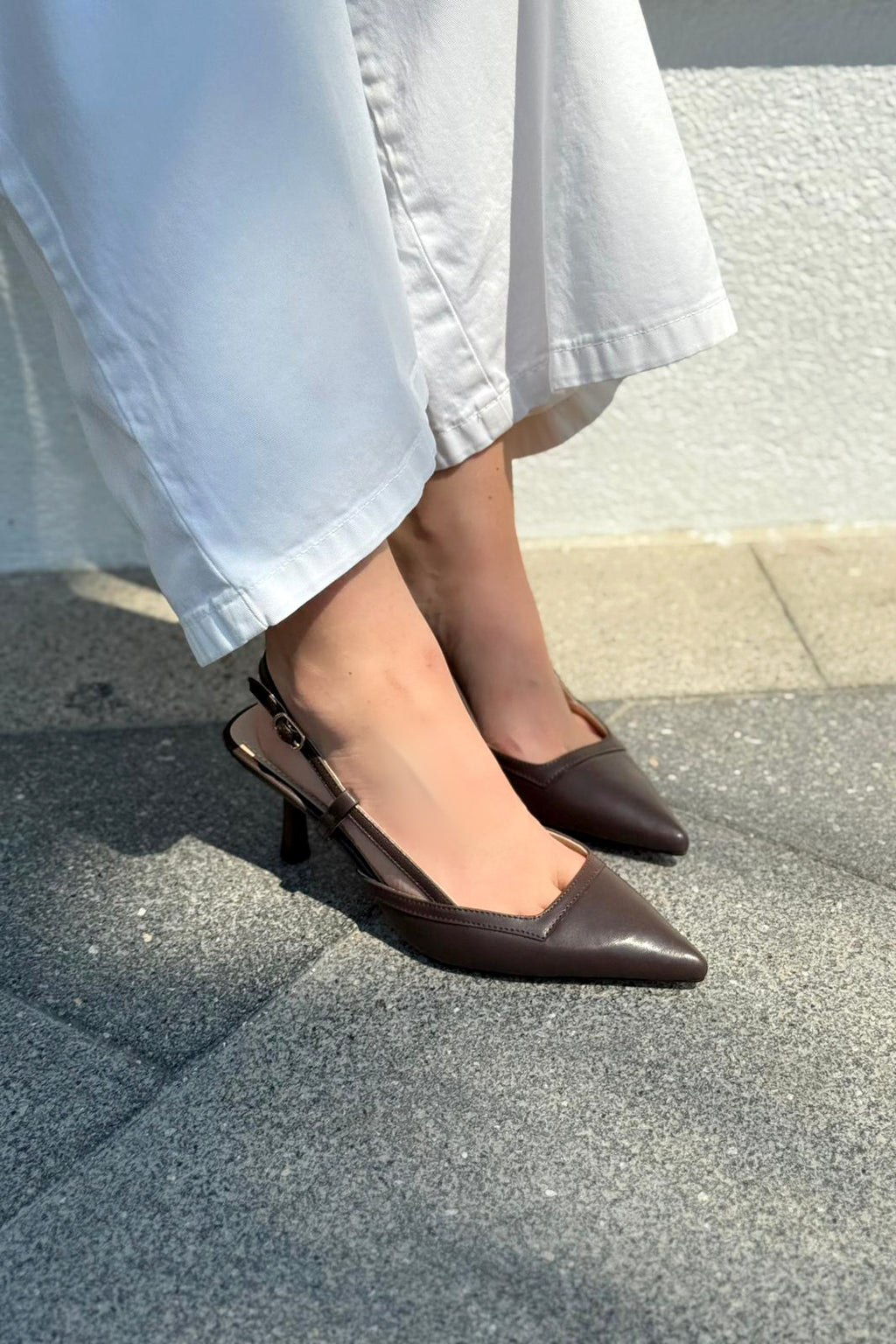 Dayrax Light Brown Faux Leather Women's Stilettos