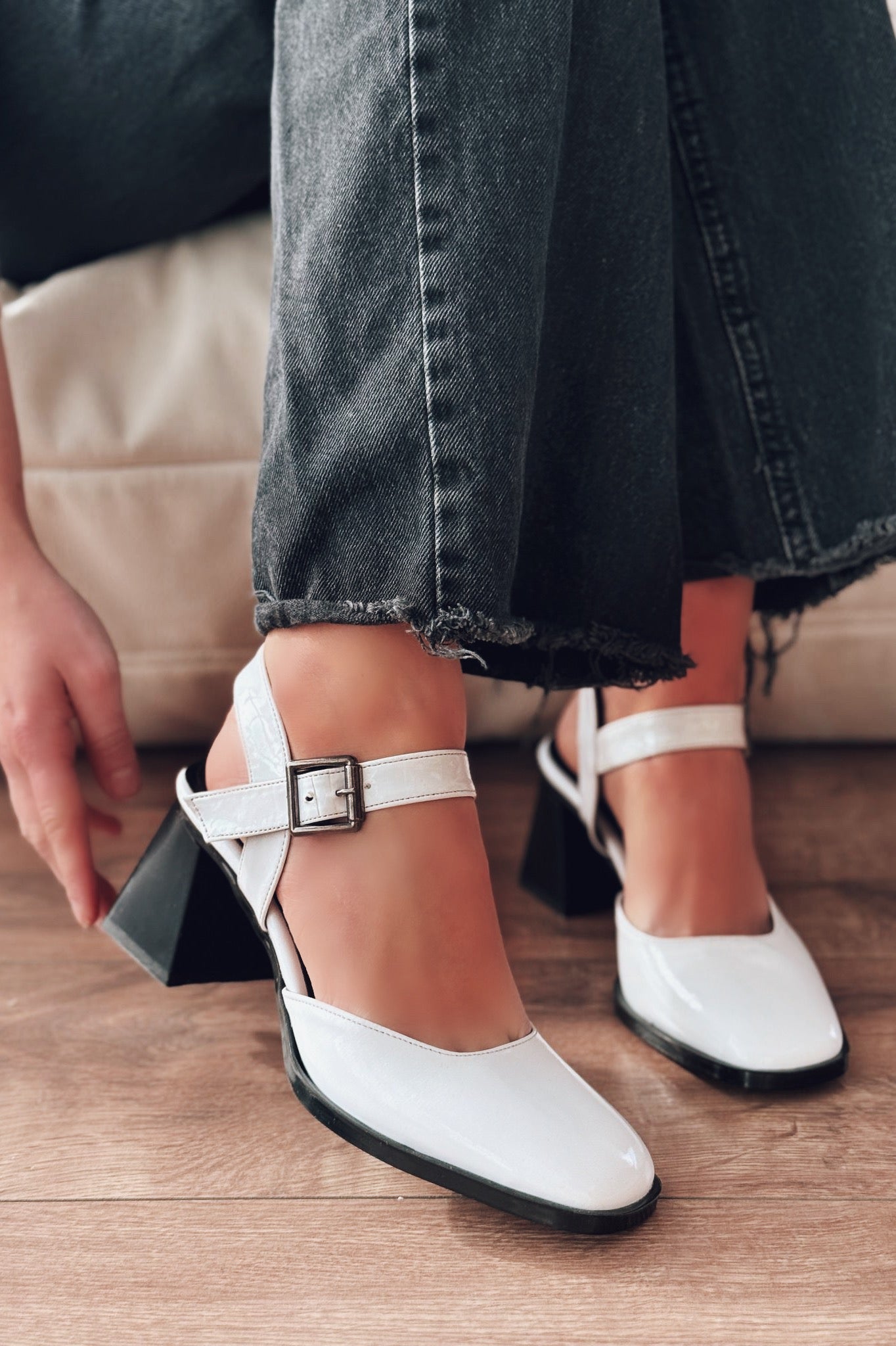 Melora White Patent Faux Leather Women's Mary Jane