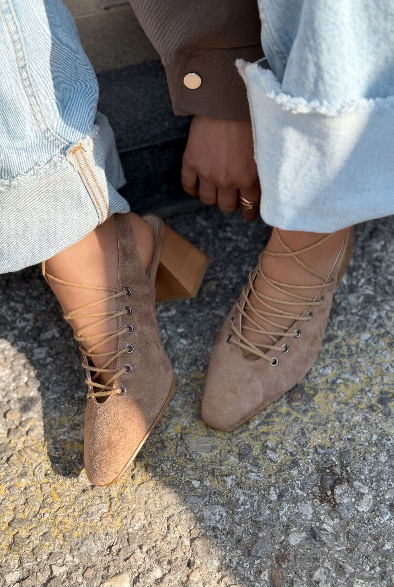 Yorella Camel Suede Women's Pumps