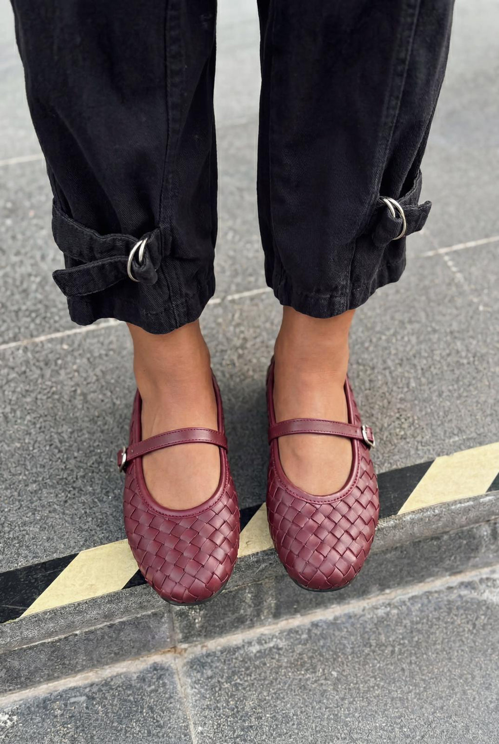 Roselle Burgundy Faux Leather Women's Flats