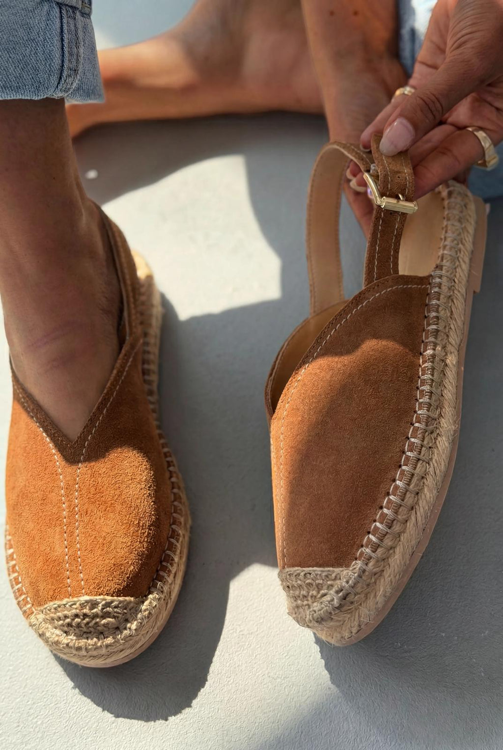 Orveth Tan Genuine Suede Women's Espadrille