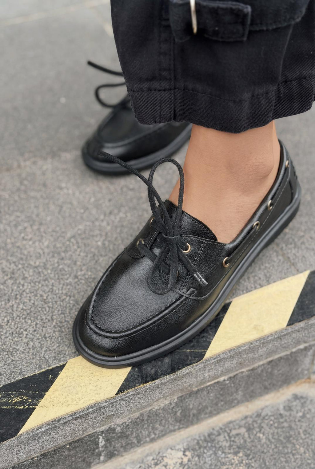 Morin Black Faux Leather Women's Oxford Shoes