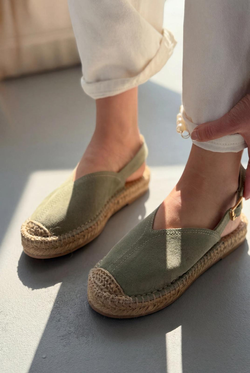 Orveth Green Genuine Suede Women's Espadrille