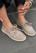 Morin Taupe Suede Women's Oxford Shoes