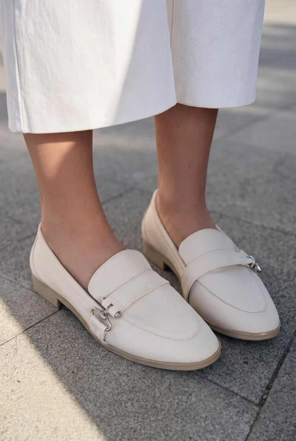 Torlax Beige Satin Women's Loafers