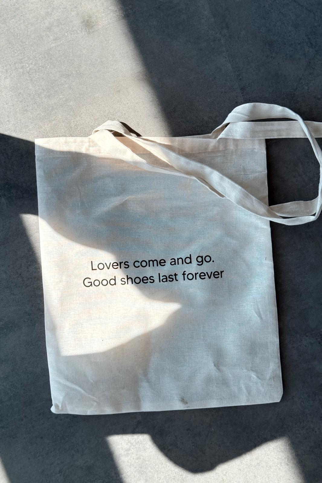 I Love Shoes Printed Natural Canvas Tote Bag
