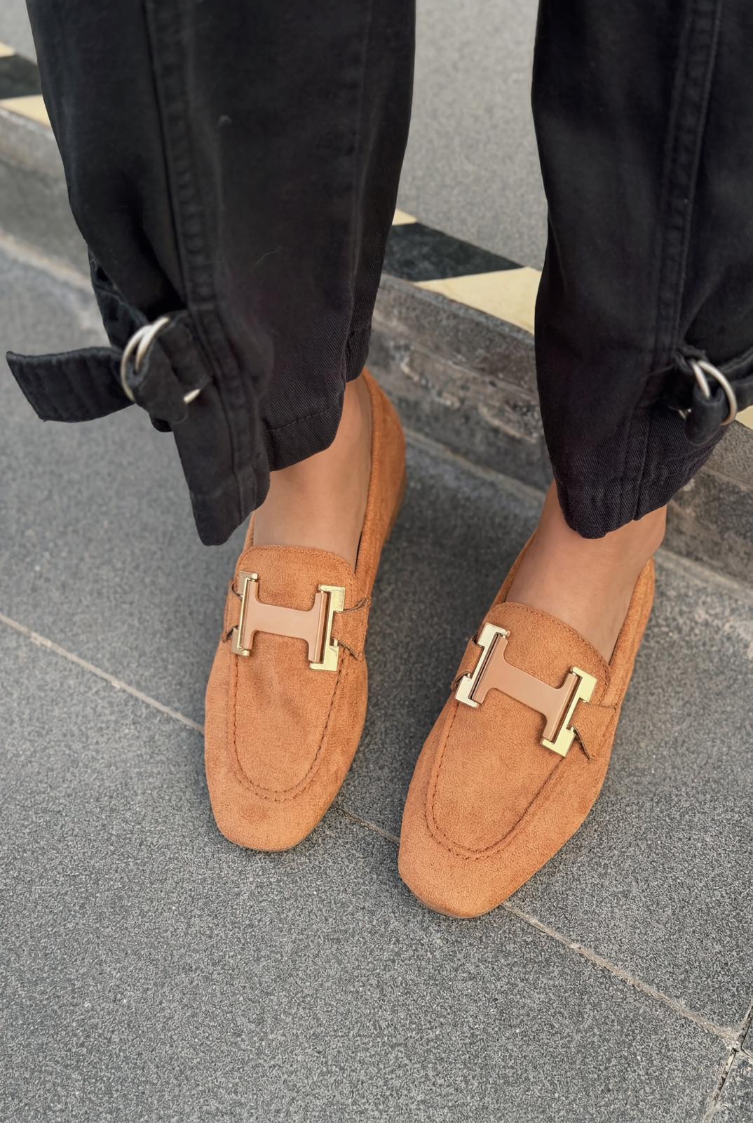 Elara Tan Suede Women's Loafers