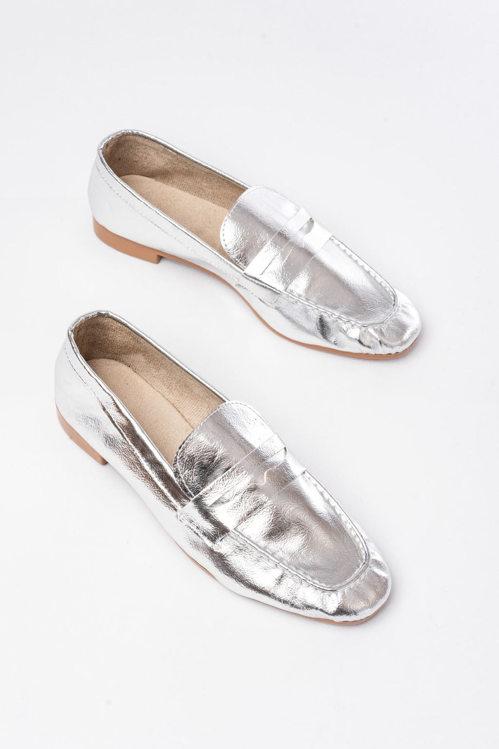 Orvino Silver Casual Women's Flats