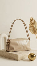 Selvelin women's shoulder bag Taupe patent faux leather
