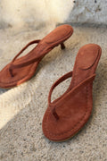 Arlene Brick Suede Pumps Toe-Post Sandals