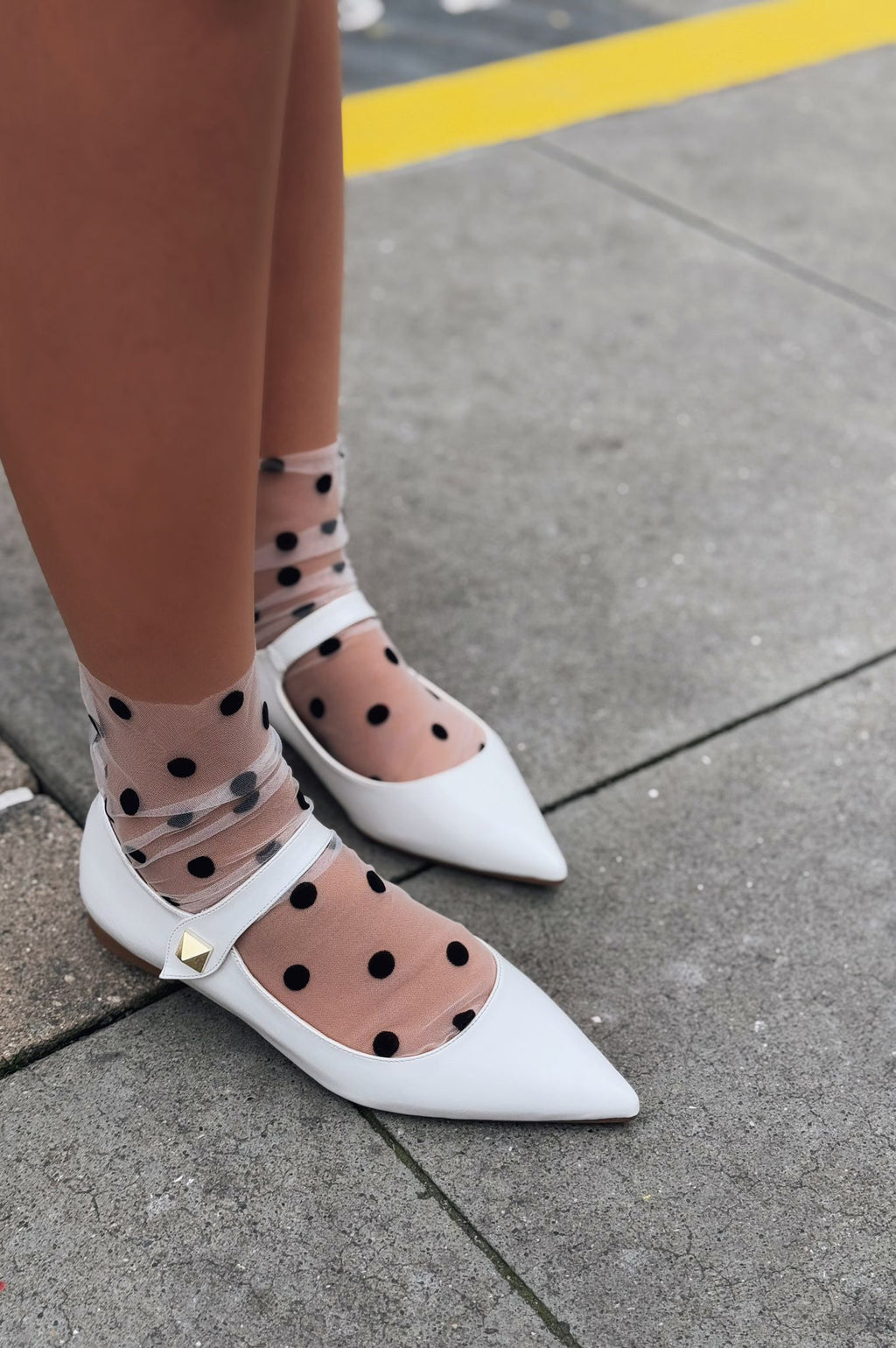 Brano White Faux Leather Women's Pointed Toe Flats