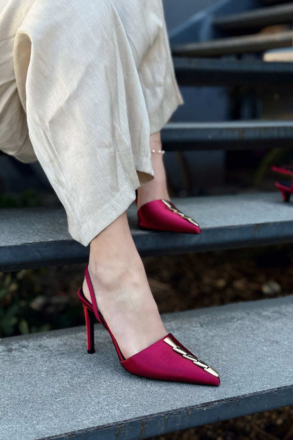 Jaylen Bordeaux Satin Women's Pumps