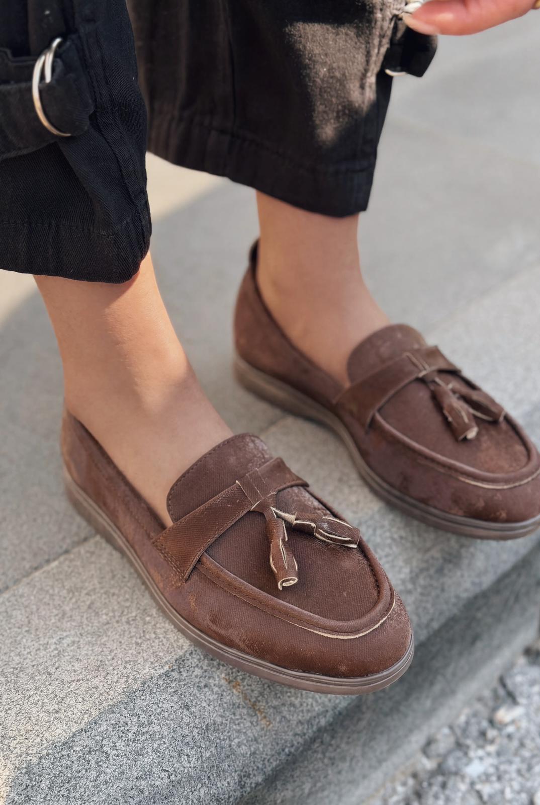 Yorvik Dark Brown Satin Women's Loafers