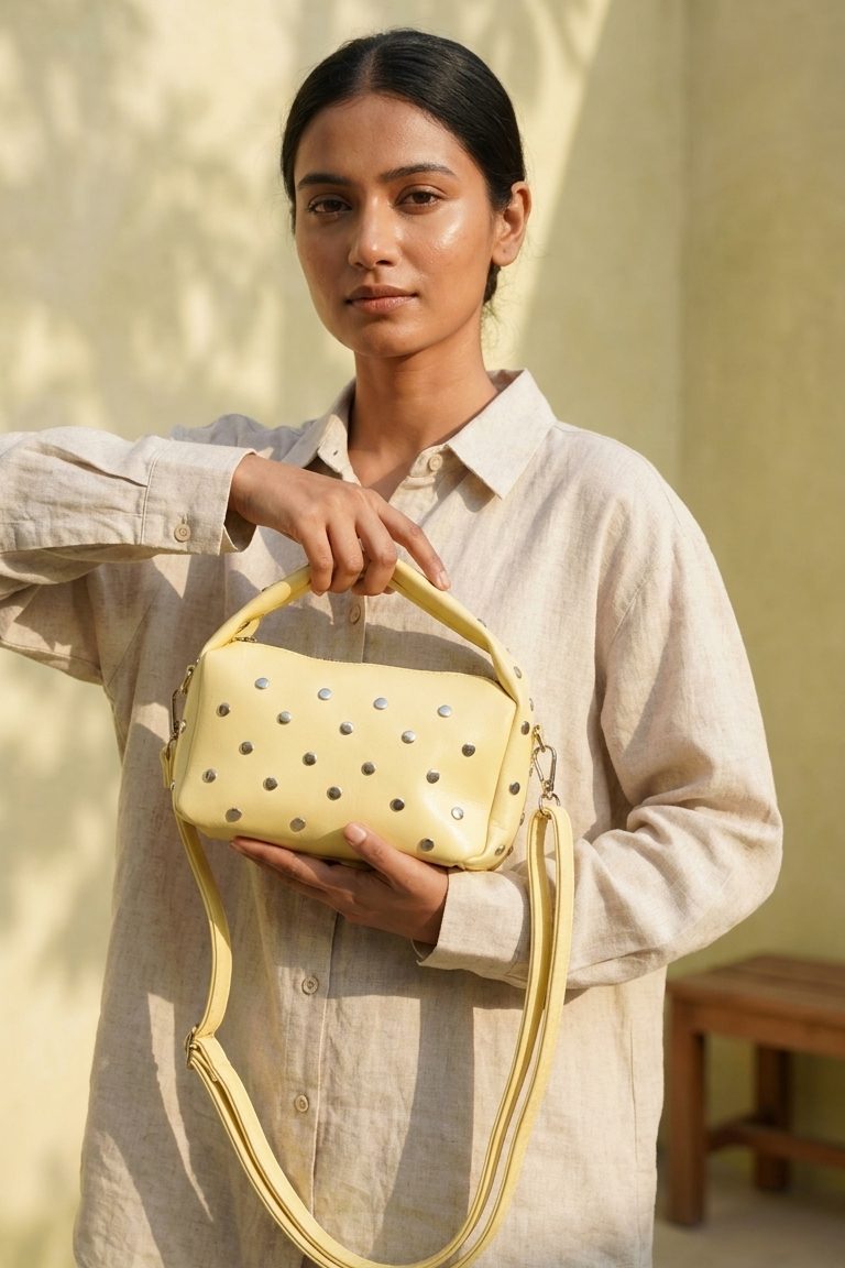Morten Yellow Faux Leather Women's Crossbody Bag