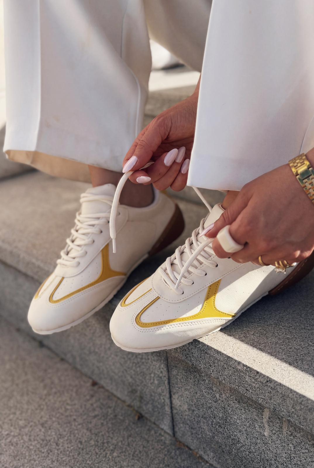 Rosven Yellow Faux Leather Women's Sneakers