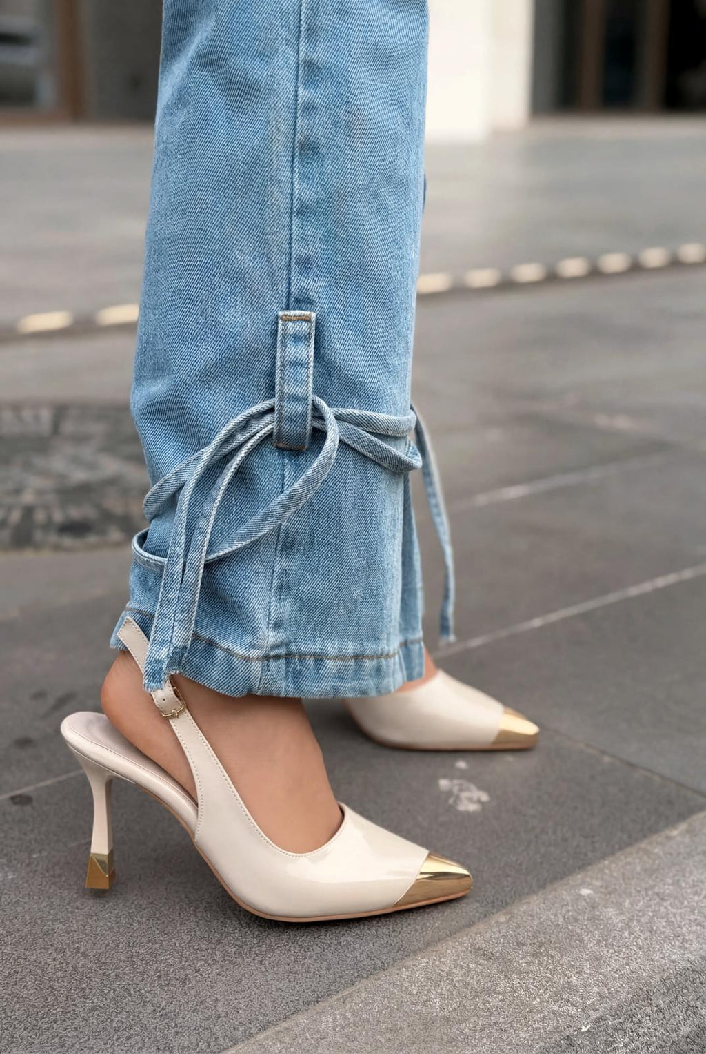 Sarnok Nude Patent Faux Leather Women's Stilettos