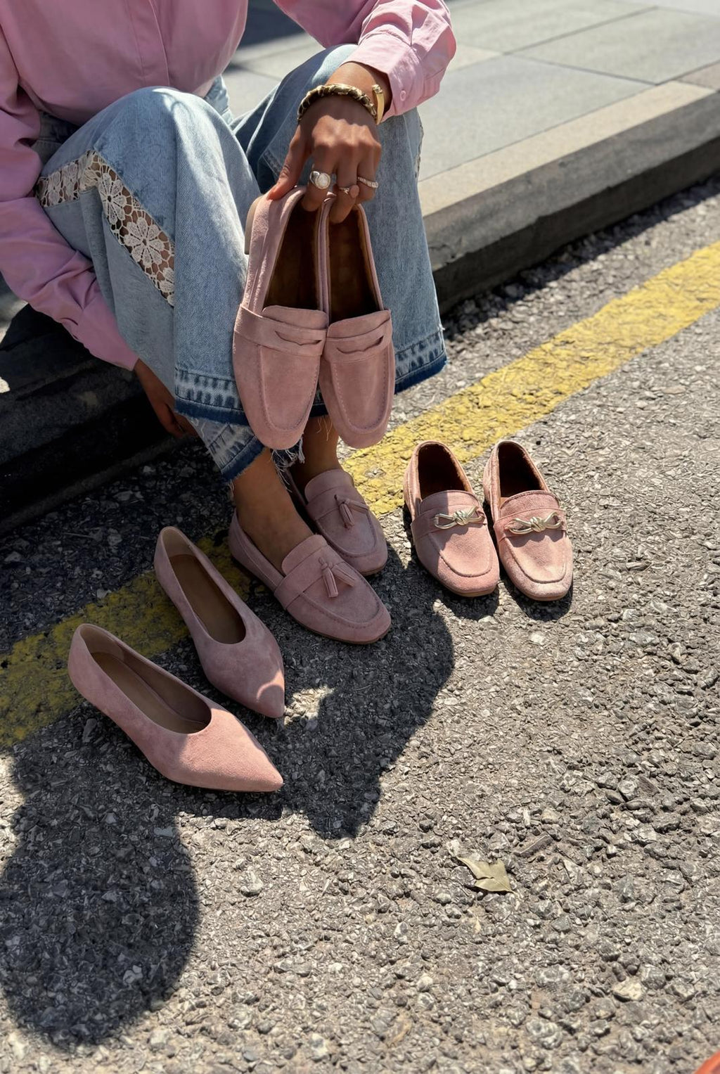 Orvino Blush Suede Women's Loafers