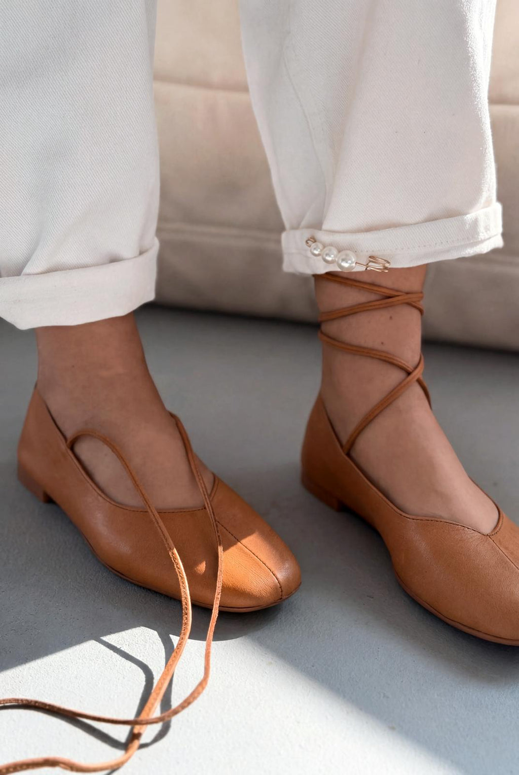 Morven Genuine Leather Tan Women's Flats