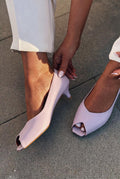 Norvion Lilac Genuine Leather Faux Leather Women's Pumps