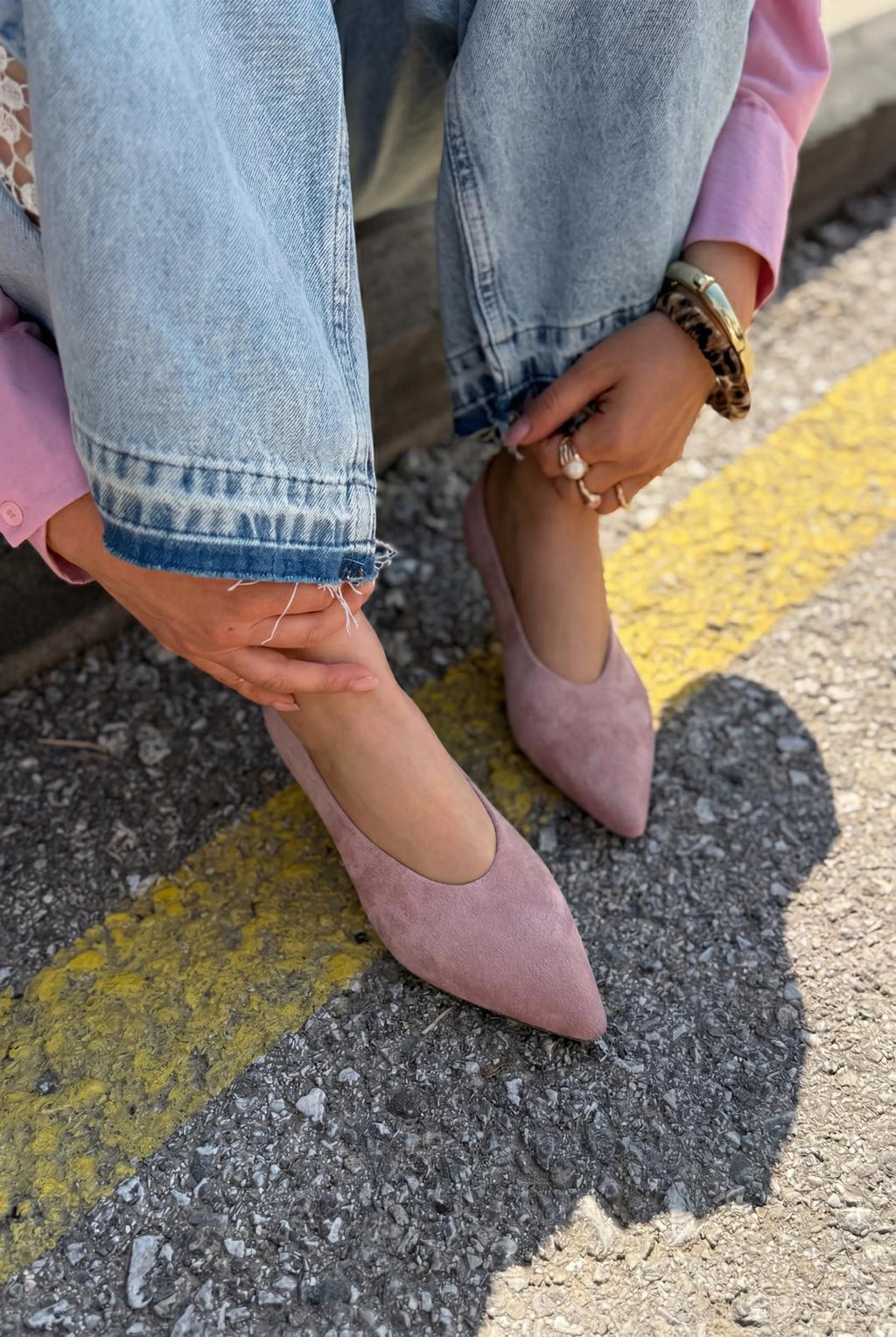 Seranis Powder Suede Genuine Leather Stiletto