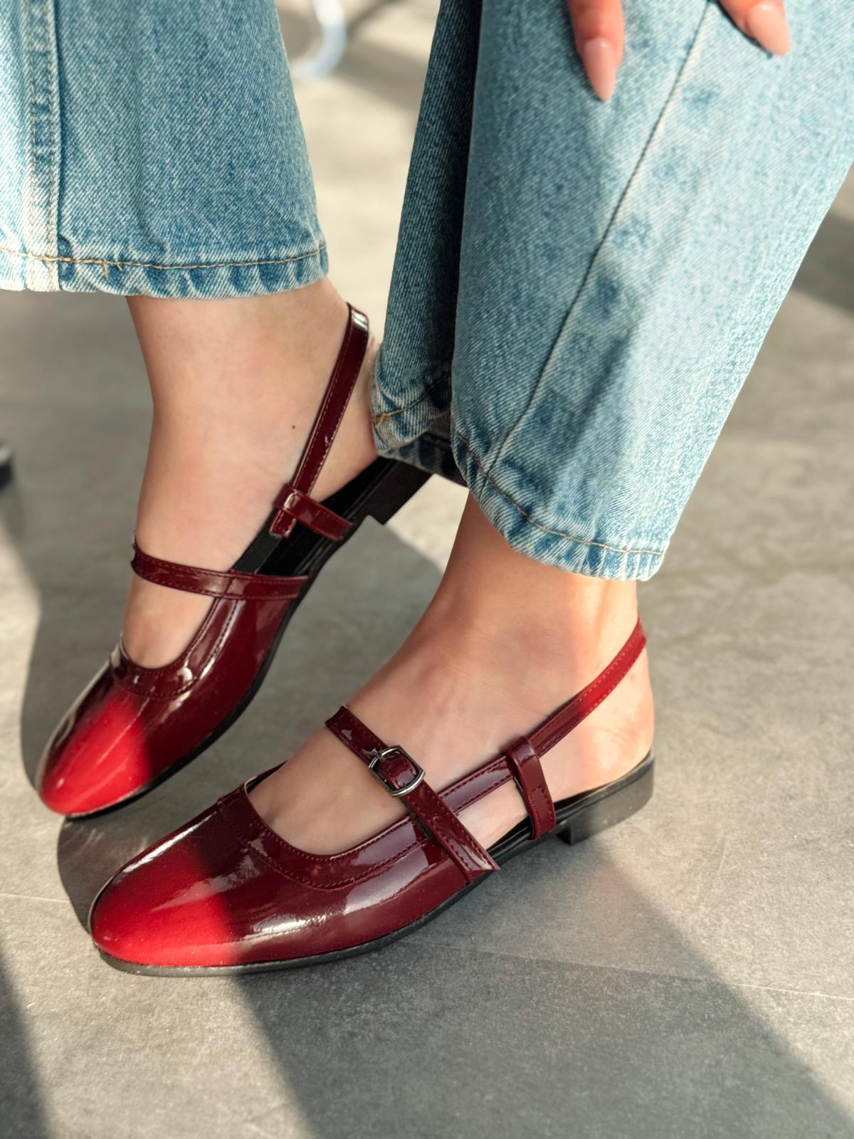 Minor Bordeaux Patent Faux Leather Women's Mary Jane