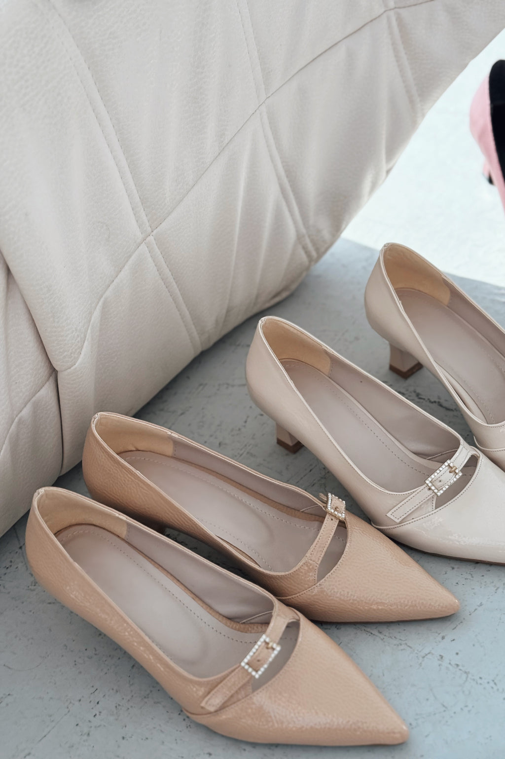 Jolor Nude Patent Faux Leather Women's Stilettos