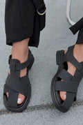 Evyra Black Suede Women's Sandals