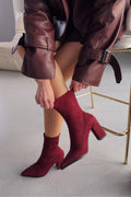 Ardews Suede Pumps Sock Boots Bordeaux