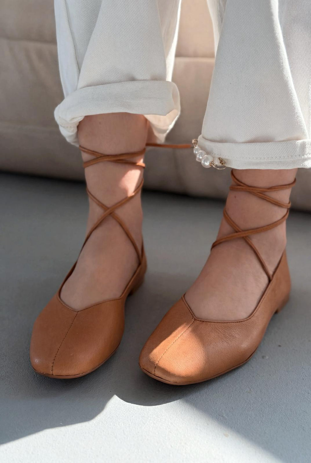 Morven Genuine Leather Tan Women's Flats
