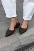 Dunes Light Brown Satin Women's Pumps