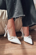 Jolira White Patent Faux Leather Women's Stilettos