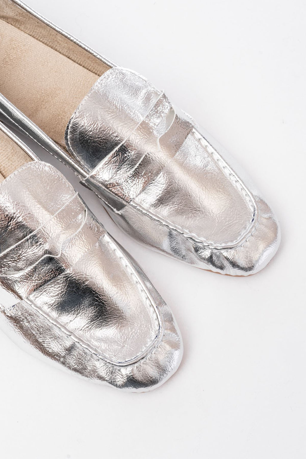Orvino Silver Casual Women's Flats