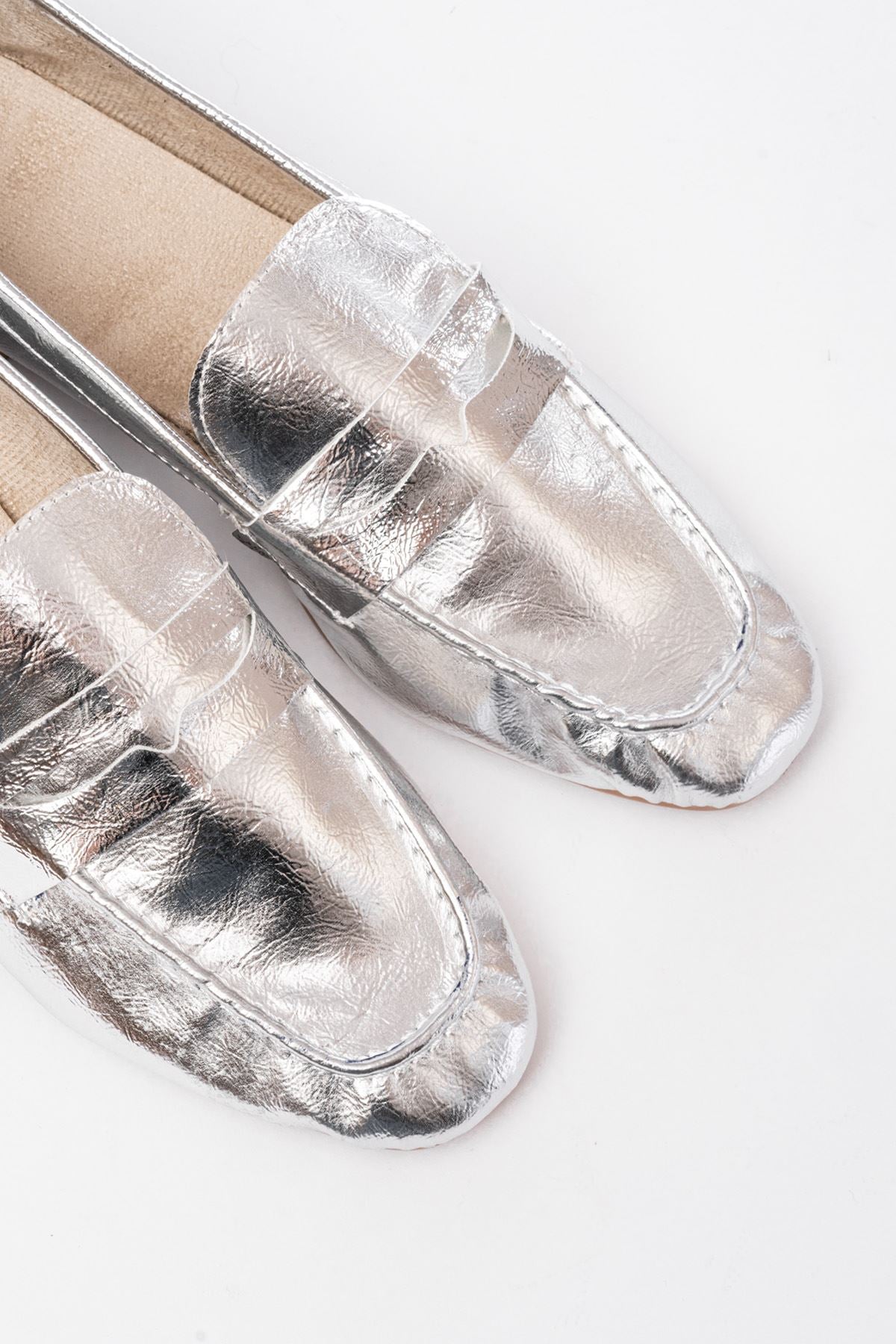 Orvino Silver Casual Women's Flats