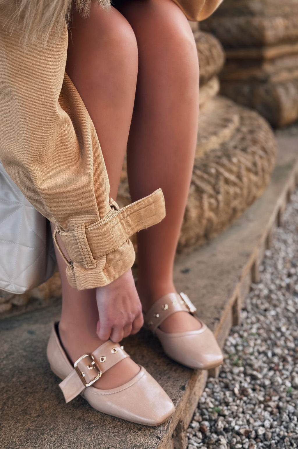 Halvor Nude Faux Leather Women's Flats