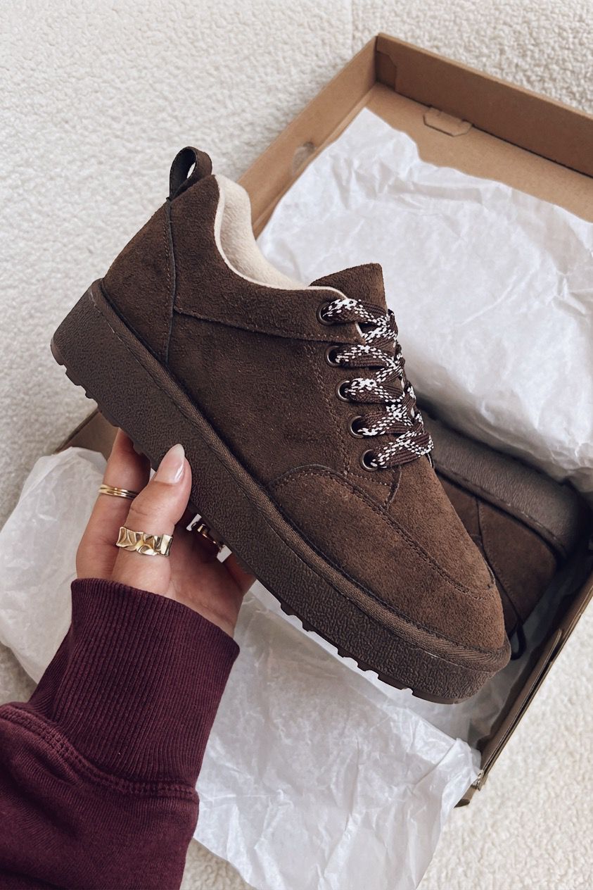 Ruvo Dark Brown Suede Women's Sneakers