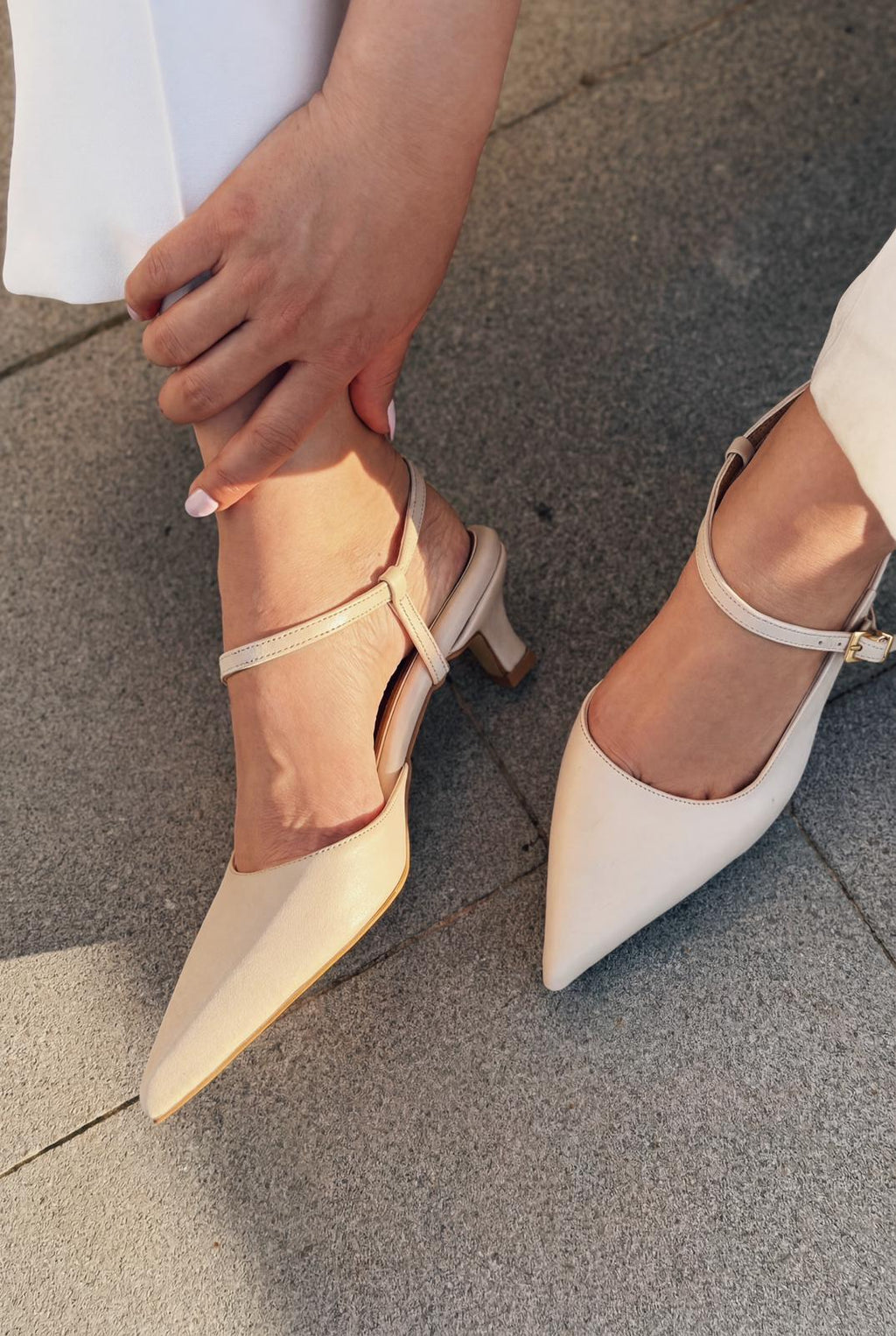 Torev Beige Faux Leather Women's Stilettos