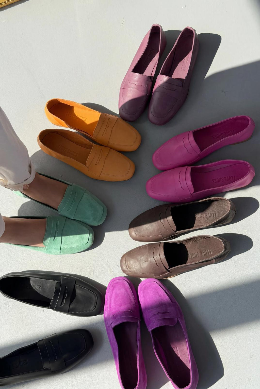 Melniel Green Genuine Suede Women's Loafers