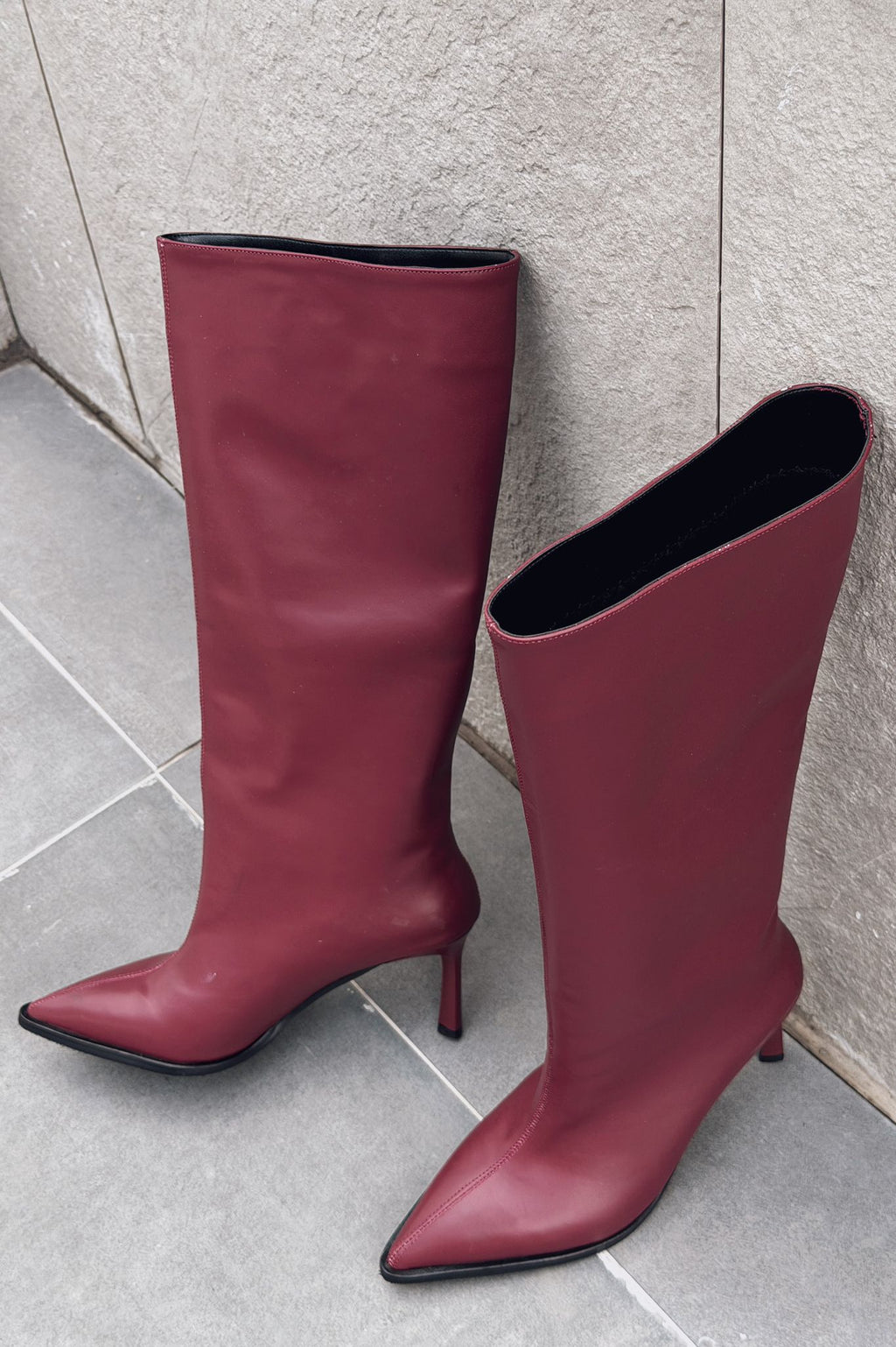 Aviren Women's Pumps Boots Burgundy Faux Leather