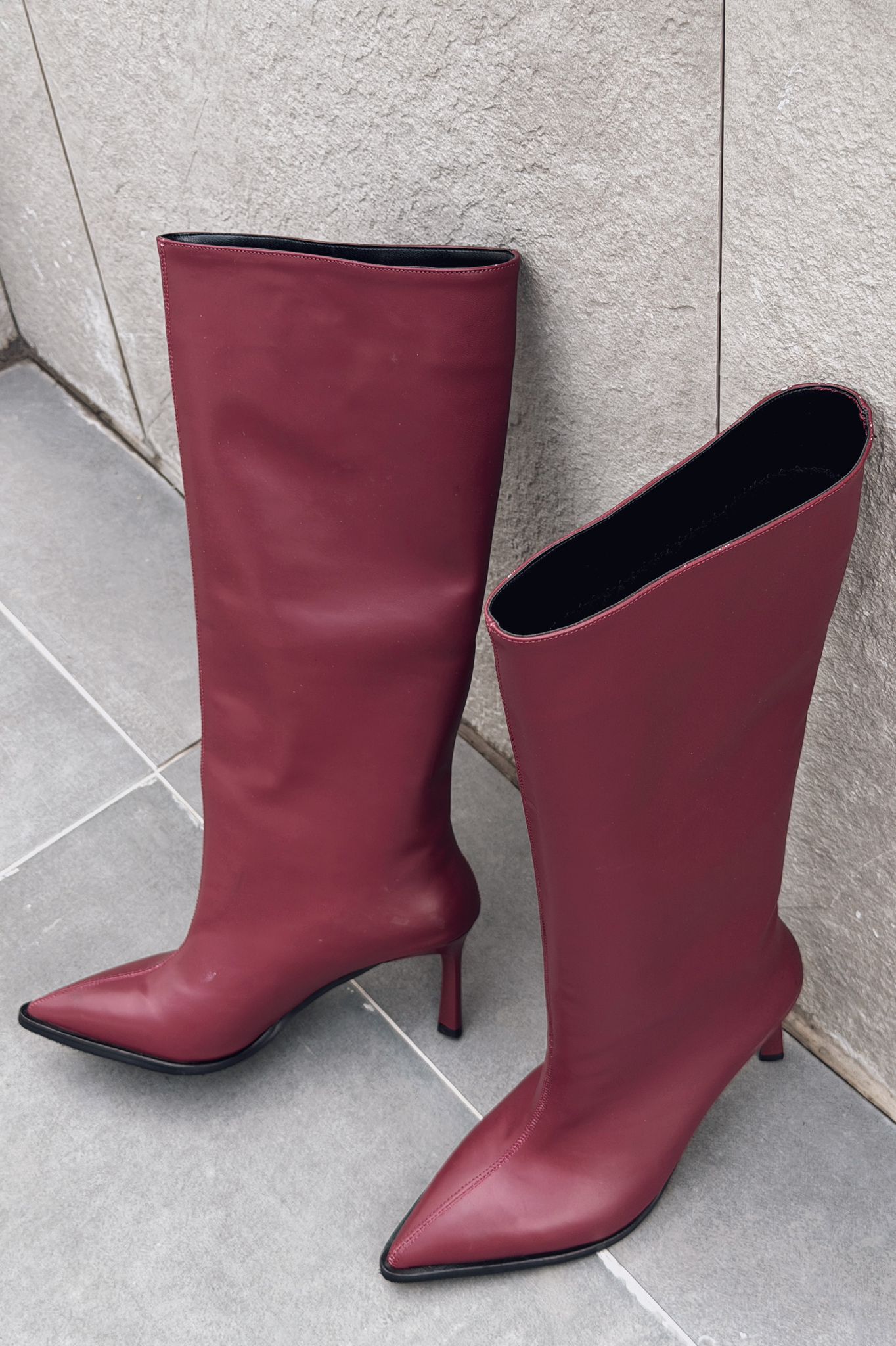 Aviren Women's Pumps Boots Burgundy Faux Leather