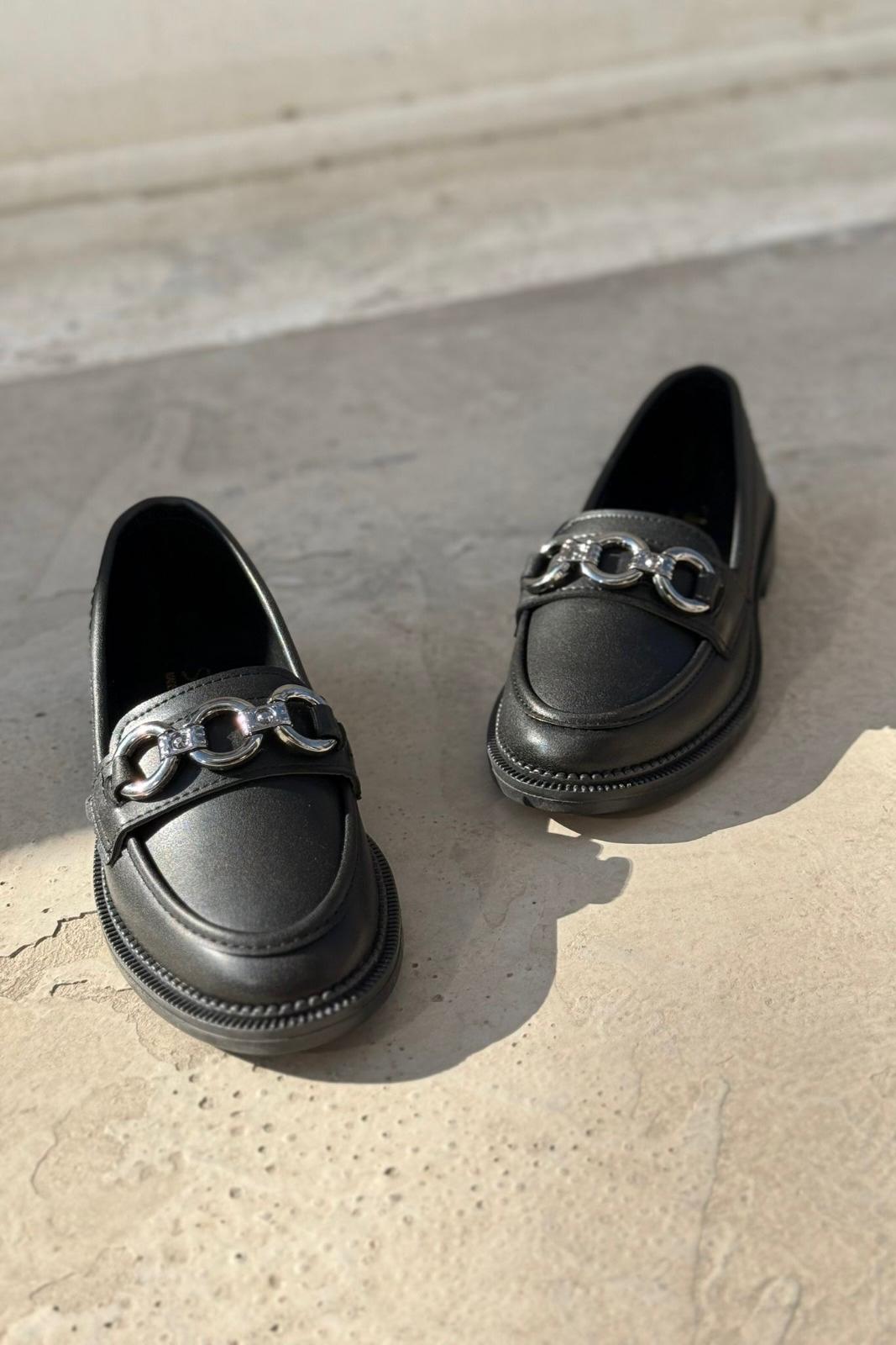 Ardel Black Faux Leather Women's Loafers