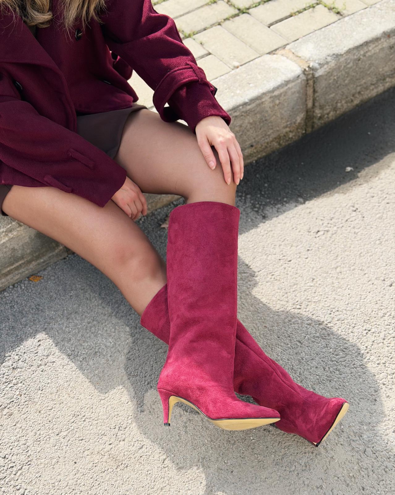 Gwen women's pumps boots Burgundy suede