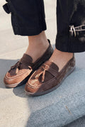 Yorvik Dark Brown Satin Women's Loafers